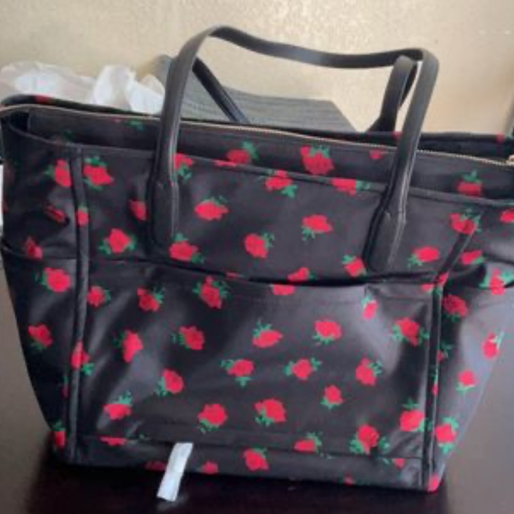Kate Spade Madison Safiano Large Rose Toss tote Brand New